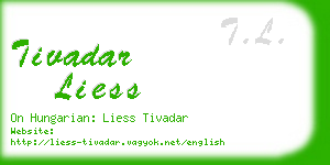 tivadar liess business card